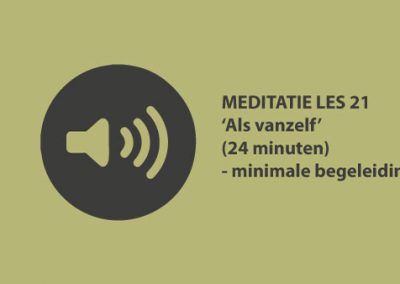 Meditatie les 21 – ‘als vanzelf’ (24 minuten)